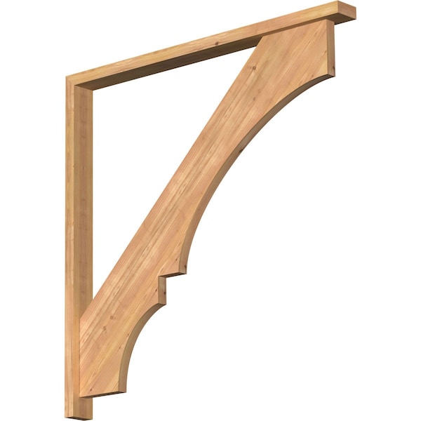 Ekena Millwork Balboa Block Smooth Bracket w/ Offset Brace, Western Red Cedar, 3 1/2"W x 44"D x 44"H BKT0402X44X44BOA05SWR - main